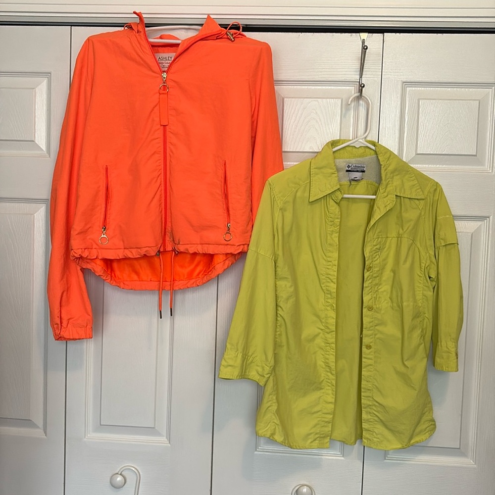Columbia Omni-Shade UPF Women’s Hiking Camping Lot: Shirt, 2 Flannel, Zip Jacket
